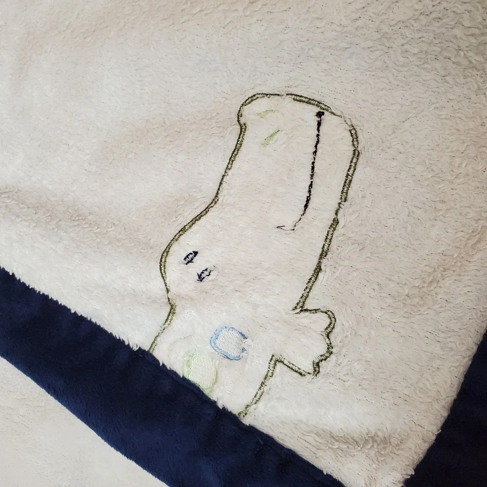 Nojo Baby Blanket Alligator Plush Blue‎ Vintage
